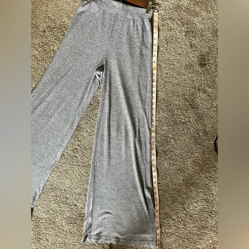 Wide legs slit comfy high waisted ribbed pants - Picture 5 of 9